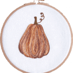 Free pumpkin embroidery project with autumn inspired hand embroidery design