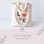 LOVE Tote Bag Embroidery Pattern — Digital Stitch & Color Guide